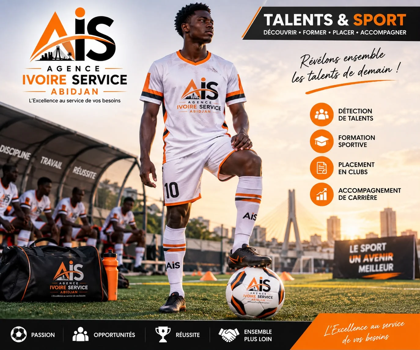 Jeune footballeur africain à l'entraînement sur un terrain